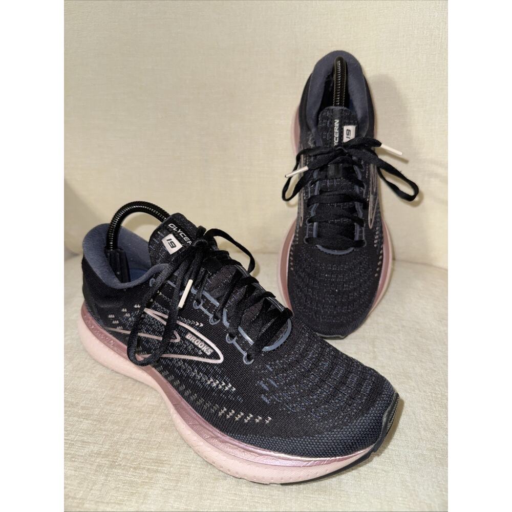 Brooks Glycerin 19 Women's Size 9 B Black Pink Running Shoes (1203431B074)